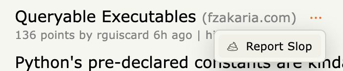 Report Slop in a story's overflow menu